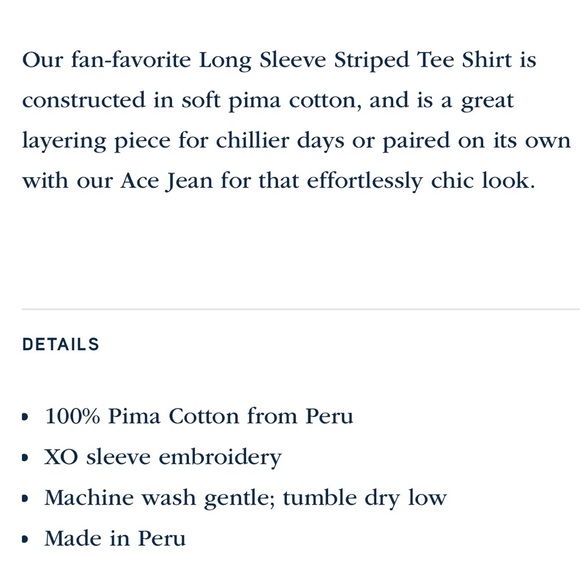 France’s Valentine Long Sleeve Striped Tee Shirt in Navy/Oyster - Picture 3 of 8